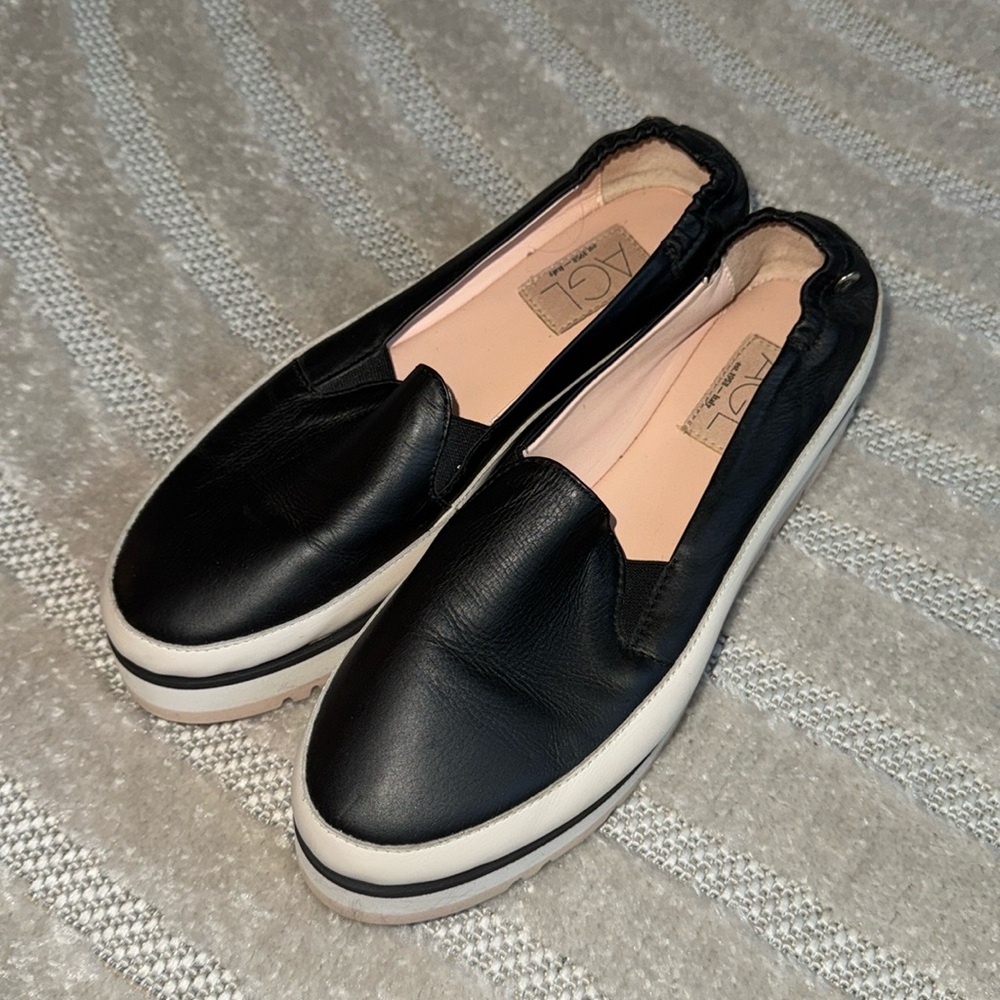Leather Platform Flats